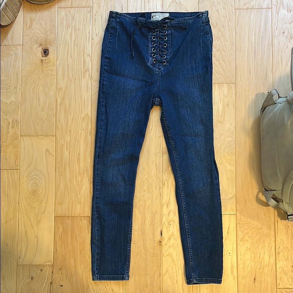 Free People Blue Skinny Jeans Classic Style